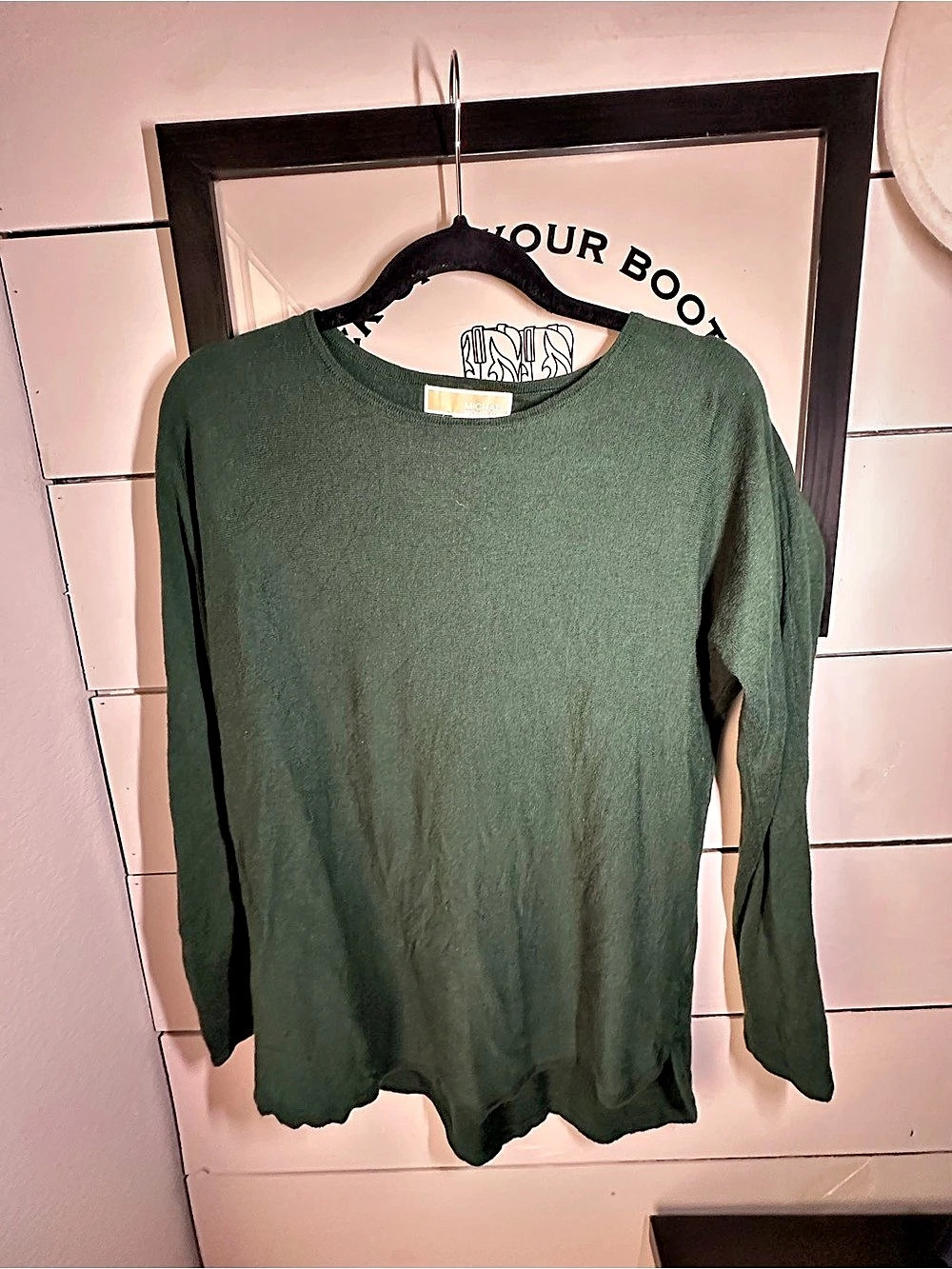 Michael Kors Long Sleeve Top in Green Size Small